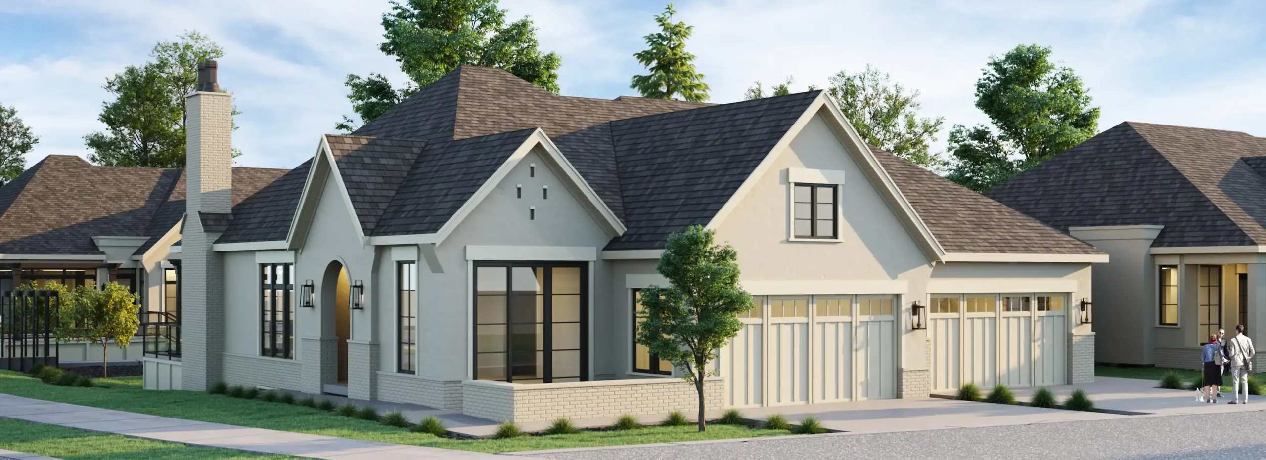 Architectural rendering of homes in the Currie community